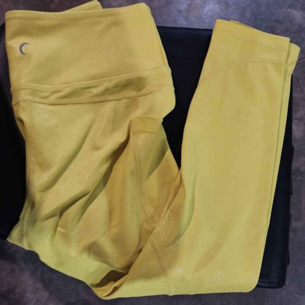 Zyia Sparkly Yellow Hi-Rise Leggings